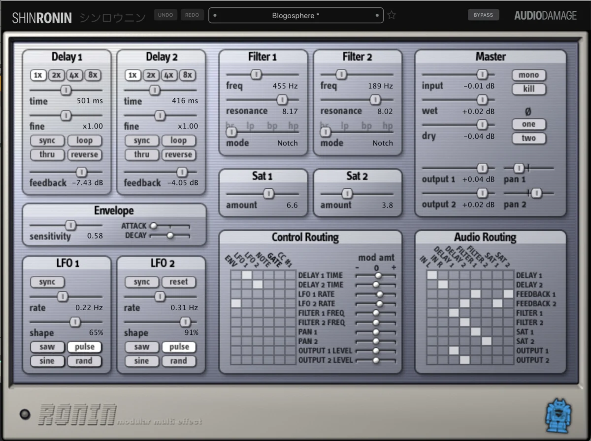 ShinRonin Reborn: Audio Damage Revives a Legendary 2003 Filter-Delay Plugin, Offering Unbridled Creative Freedom